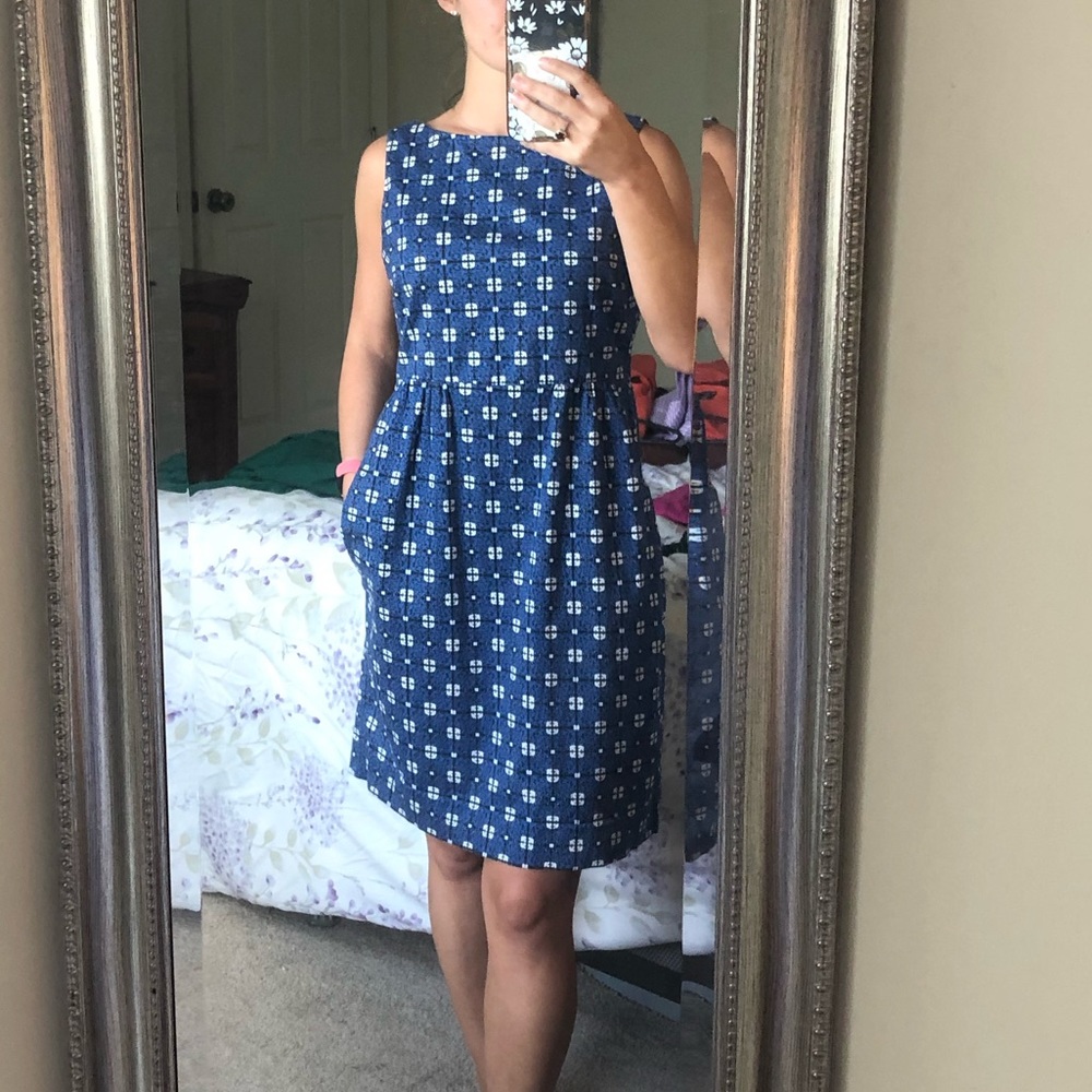 Navy Blue Patterned Joe Fresh Dress Size 4